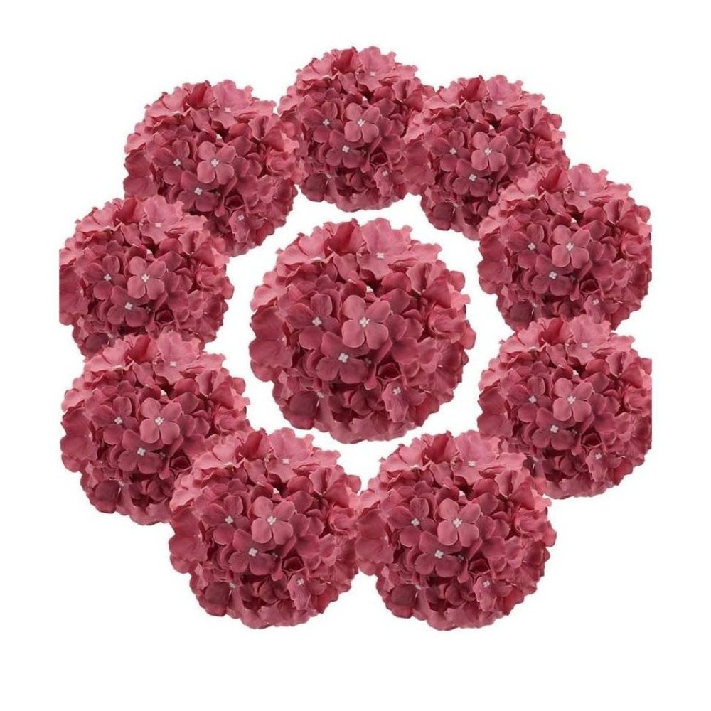Mauve Silk Hydrangea Heads Artificial Flowers w/ Stems Home Wedding Pink Decor